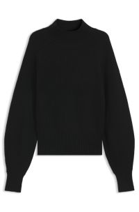 Loose-fit rollneck sweater with raglan sleeves, Black