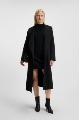 Loose-Fit Rollkragenpullover mit Raglan&auml;rmeln, Schwarz