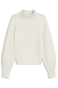 Loose-fit rollneck sweater with raglan sleeves, White