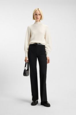 Loose-fit rollneck sweater with raglan sleeves, Natural