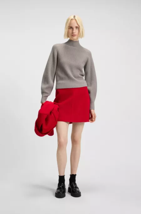 Loose-fit rollneck sweater with raglan sleeves