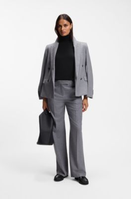 Slim-fit rollneck sweater in extra-fine merino wool, Black