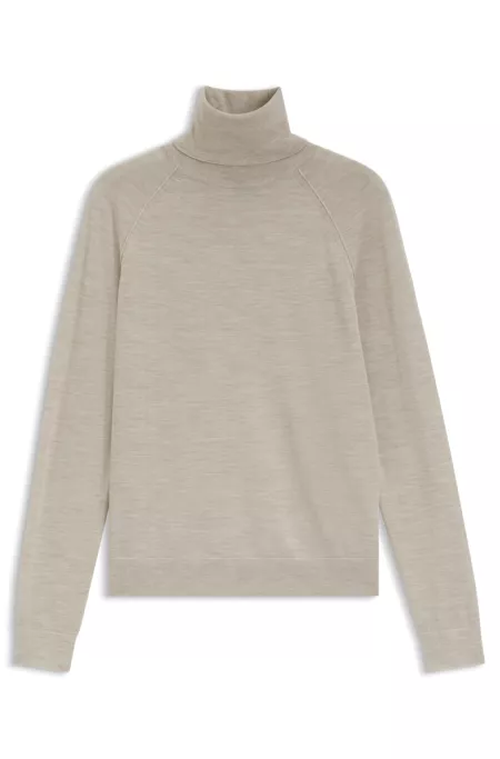 Pull Slim à col roulé en laine mérinos extra fine