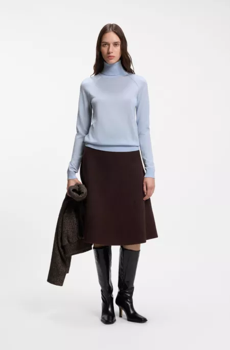 Pull Slim à col roulé en laine mérinos extra fine