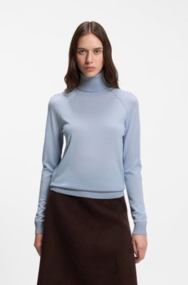 Slim-fit rollneck sweater in extra-fine merino wool