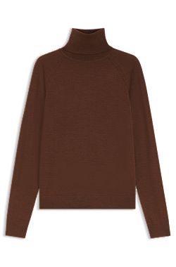 Slim-fit rollneck sweater in extra-fine merino wool