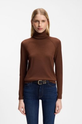 Slim-fit rollneck sweater in extra-fine merino wool