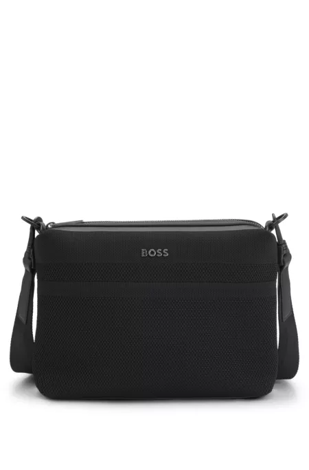 Crossbody bag with knitted structure