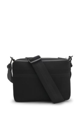 Sac port&eacute; crois&eacute; en maille structur&eacute;e, Noir