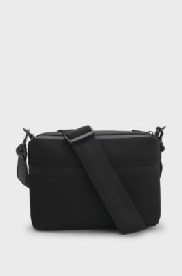 Crossbody bag with knitted structure, Black