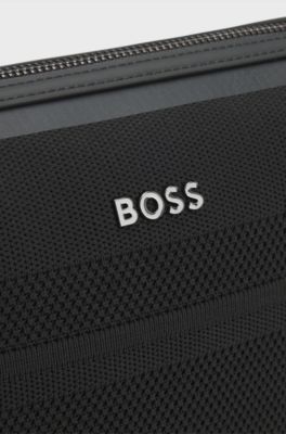 Crossbody bag with knitted structure, Black