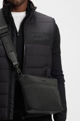 Crossbody bag with knitted structure, Black