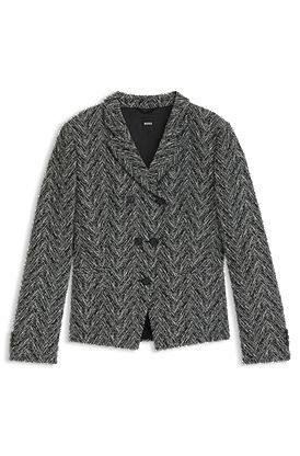 Blazer regular fit in tweed a spina di pesce
