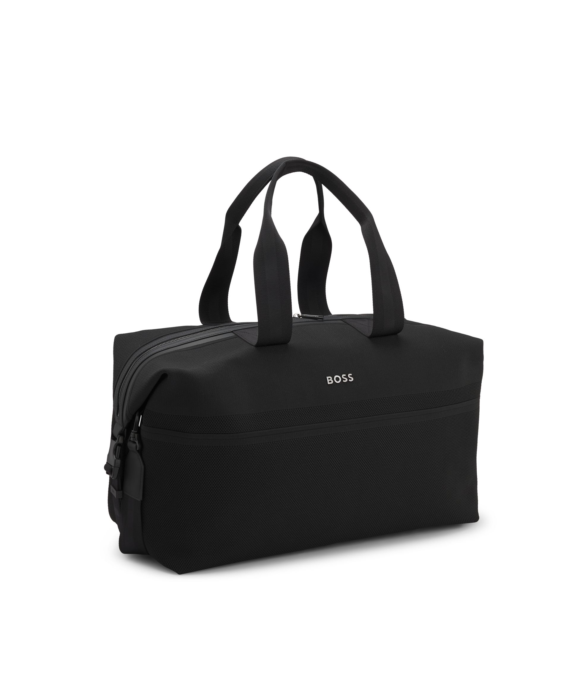 BOSS - Holdall with mixed structures - Black
