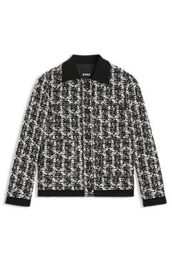 Regular-fit jacket in patterned feather tweed