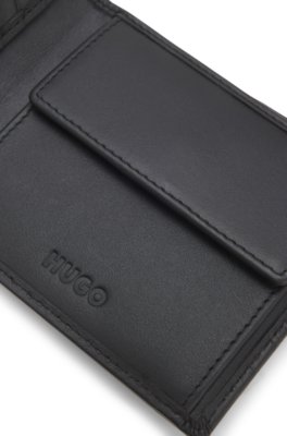 Leather wallet with repeat-logo embossing 2