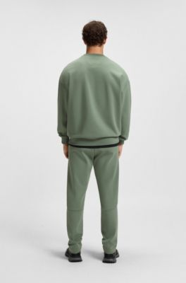 Oversized-fit cotton-blend sweatshirt with photo print, Green