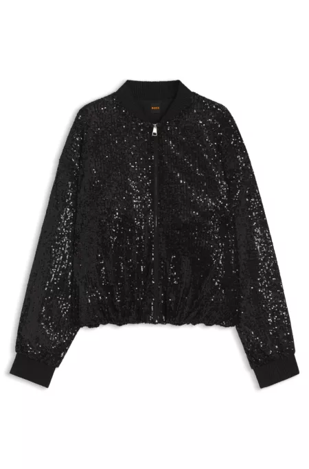 Relaxed-fit jacket with sequin embellishments