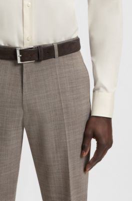 Suede belt with pin buckle, Dark Brown