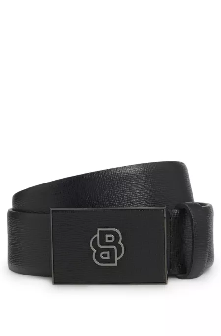 Ceinture en cuir italien avec boucle à monogramme Double B