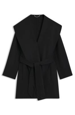 Regular fit coat in a double faced wool blend