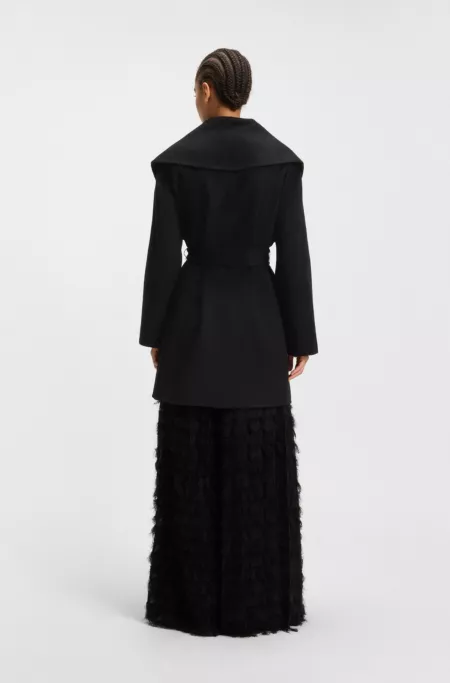 Regular-fit coat in a double-faced wool blend