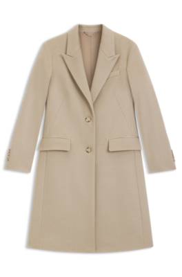 Regular fit coat in wool with peak lapels