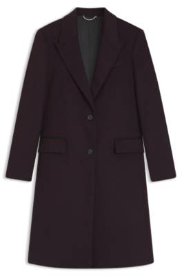 Regular fit coat in wool with peak lapels