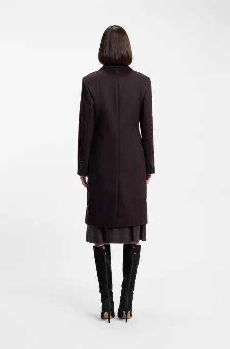 Manteau Regular en laine avec revers en pointe