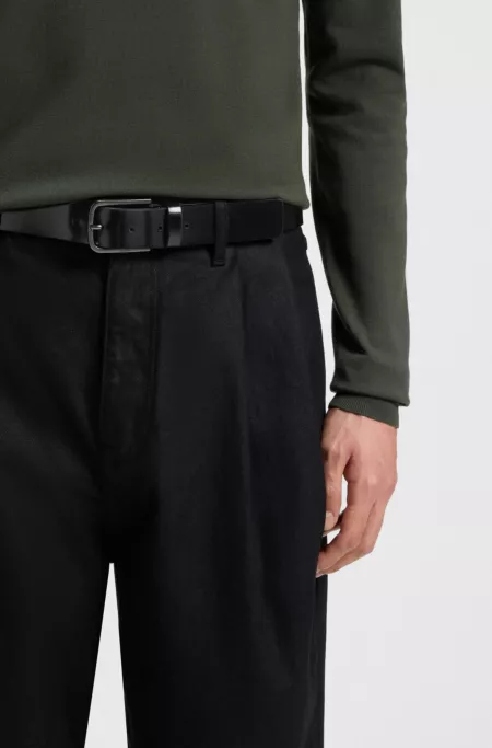 Italian-made belt in brush-off leather