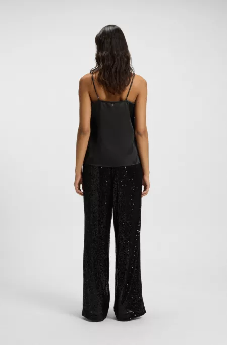 Satin camisole with lace details