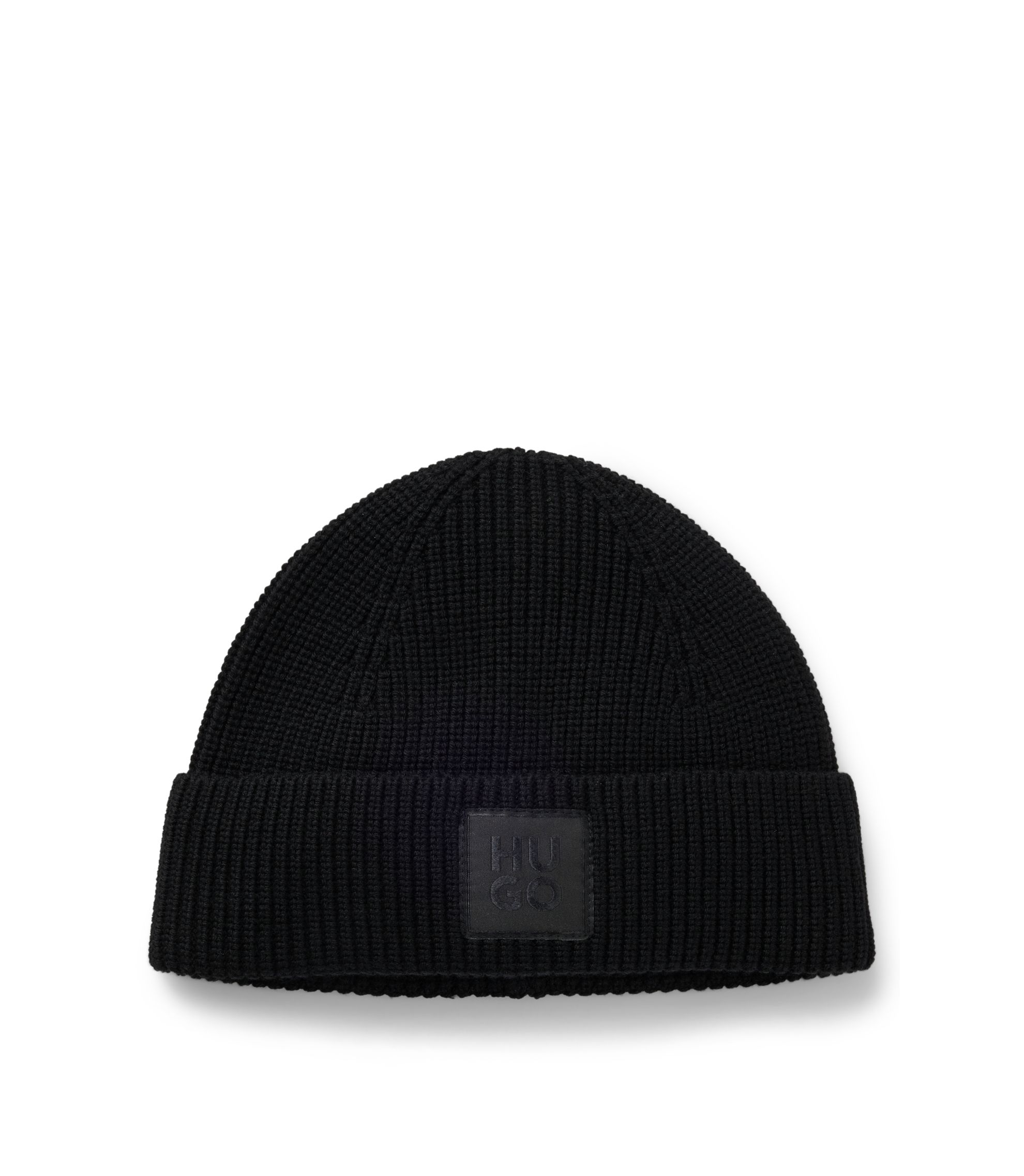 Mütze aus Woll-Mix mit Logo-Label