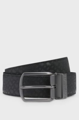 Reversible belt in Italian leather, Black