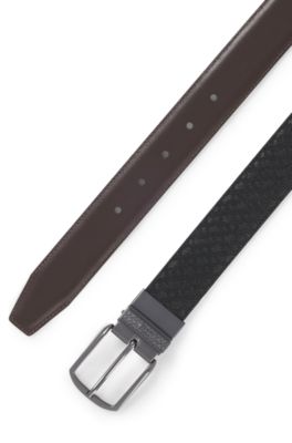 Reversible belt in Italian leather, Black