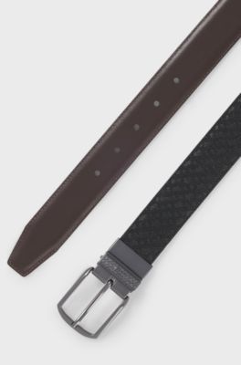 Reversible belt in Italian leather, Black
