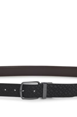 Reversible belt in Italian leather, Black