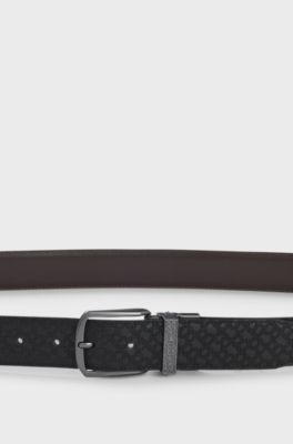 Reversible belt in Italian leather, Black