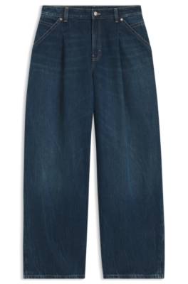 Wide-leg jeans with front pleats 1