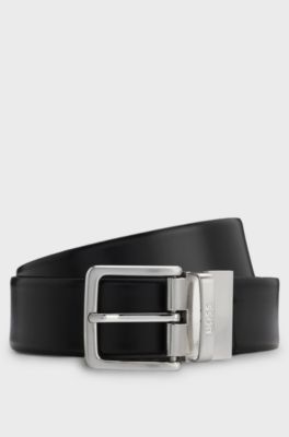 Reversible belt in Italian leather, Black