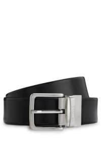 Reversible belt in Italian leather, Black
