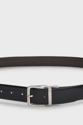Reversible belt in Italian leather, Black