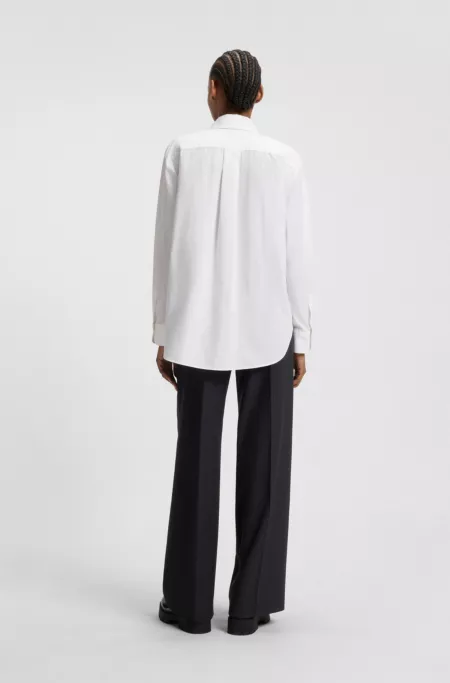 Oversized-fit blouse with logo embroidery