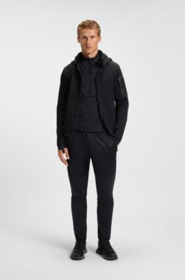 Active half-zip sweatshirt in printed quick-dry fabric, Dark Blue