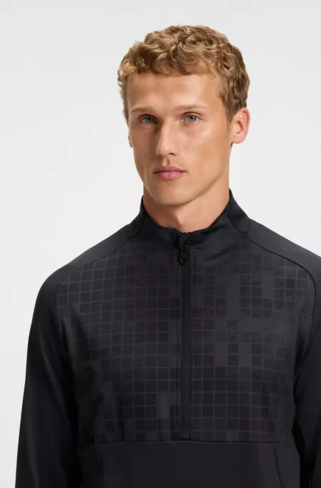 Active half-zip sweatshirt in printed quick-dry fabric