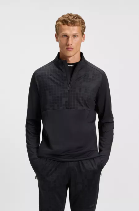 Active half-zip sweatshirt in printed quick-dry fabric
