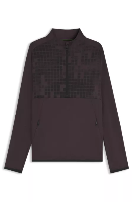 Active half-zip sweatshirt in printed quick-dry fabric