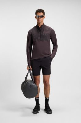 Active half-zip sweatshirt in printed quick-dry fabric, Dark Purple