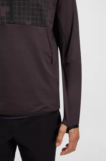 Active half-zip sweatshirt in printed quick-dry fabric