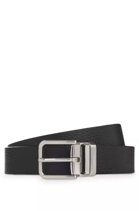 Reversible Italian-leather business belt