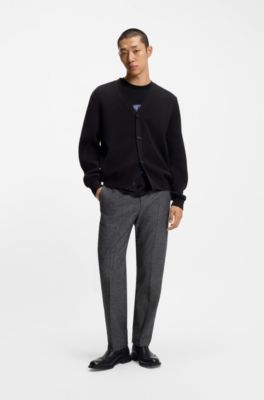 Cotton-jersey T-shirt with floral artwork, Black